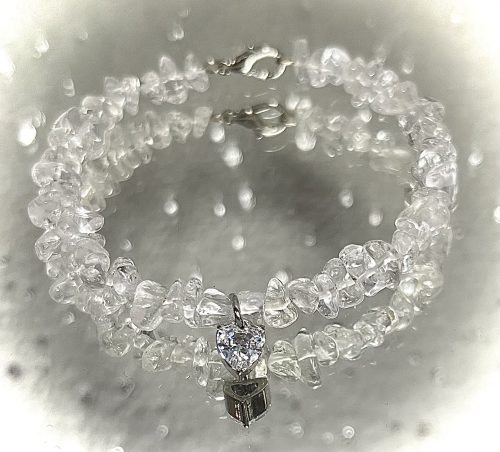 Kryształ Górski – zawieszka serduszko cyrkonia