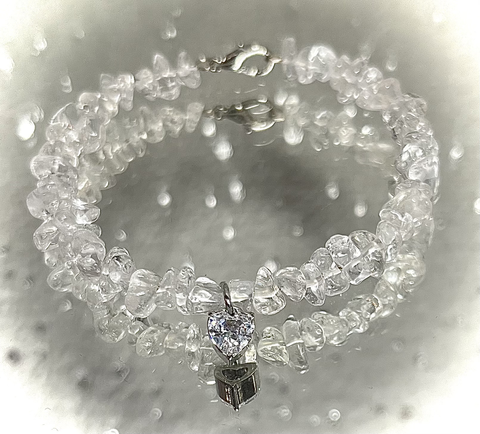 Kryształ Górski + zawieszka serduszko