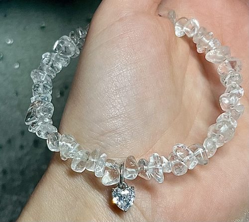 Kryształ Górski – zawieszka serduszko cyrkonia