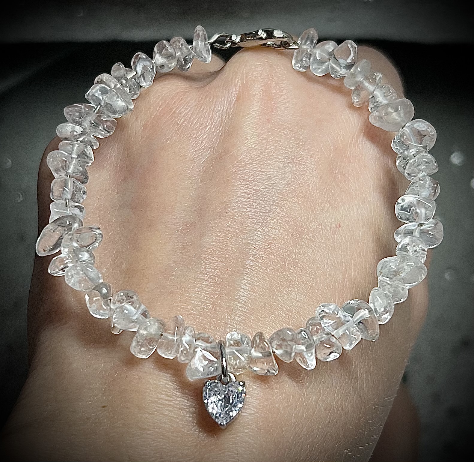 Kryształ Górski + zawieszka serduszko