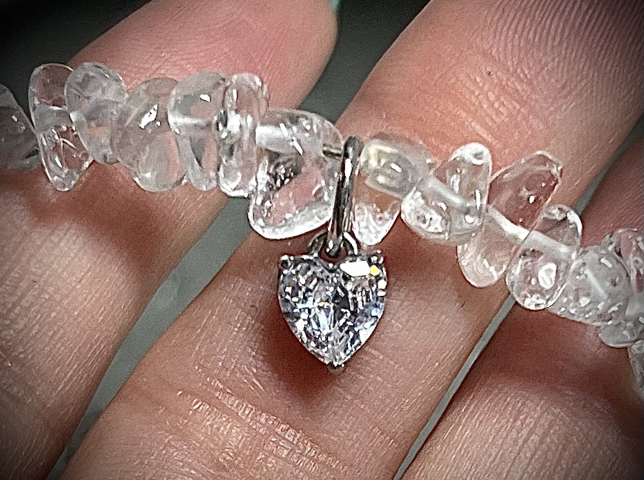 Kryształ Górski + zawieszka serduszko