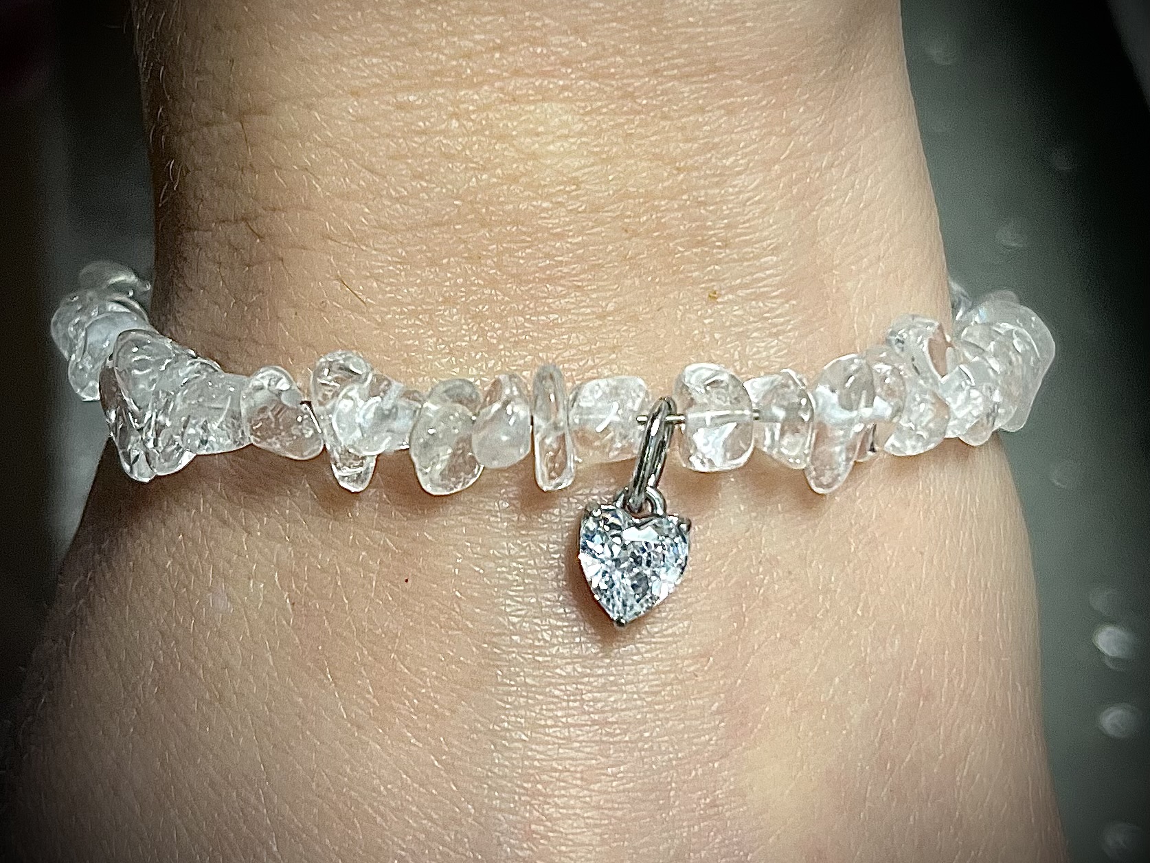 Kryształ Górski + zawieszka serduszko