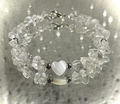 Kryształ Górski – serduszko z masy perłowej