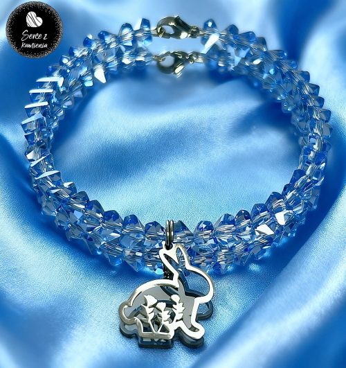 Szkło niebieskie – zawieszka króliczek