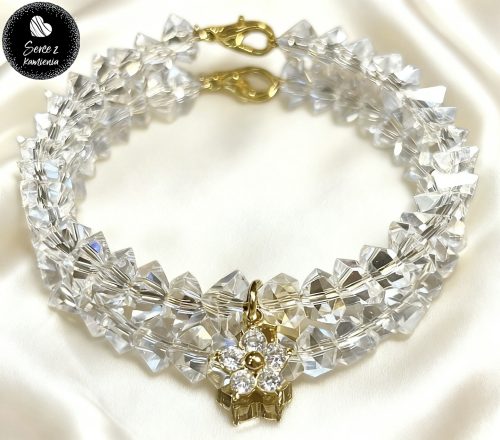 Szkło kryształowe – zawieszka kwiatek cyrkonia