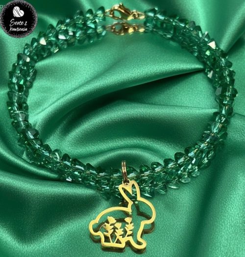 Szkło zielone – zawieszka króliczek