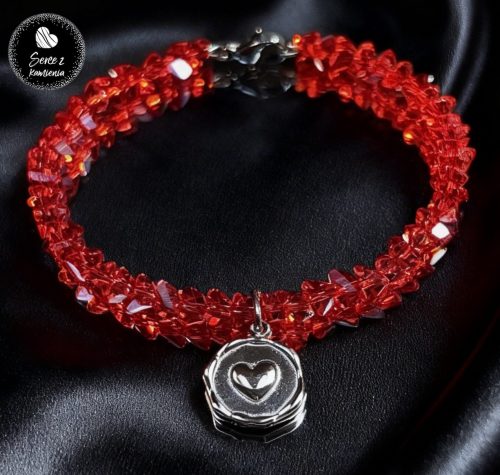 Szkło czerwone – zawieszka serce