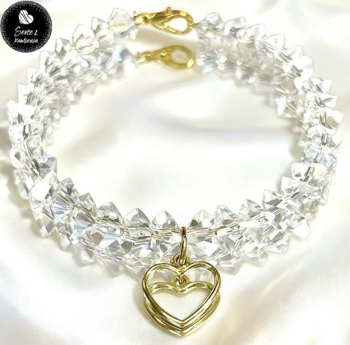 Szkło kryształowe – zawieszka serce obwód