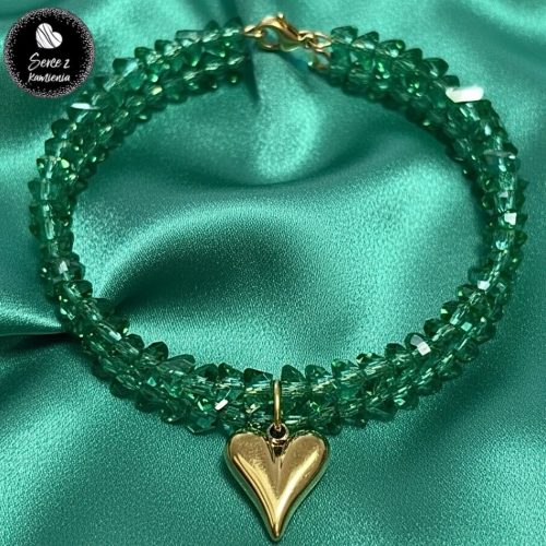 Szkło zielone – zawieszka serduszko