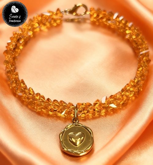 Szkło pomarańczowe – zawieszka serce