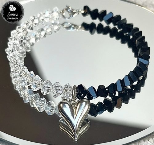 Szkło double color – zawieszka serduszko