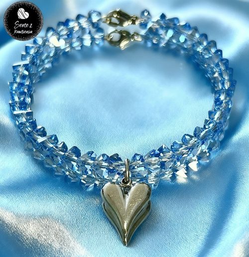 Szkło niebieskie – zawieszka serduszko