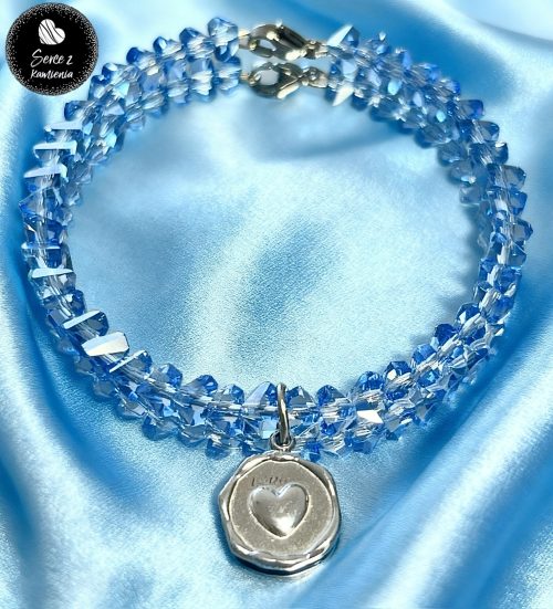 Szkło niebieskie – zawieszka serce