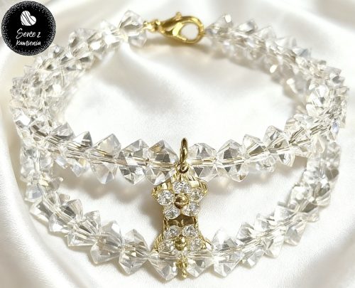 Szkło kryształowe – zawieszka kwiatek cyrkonia