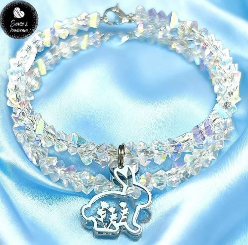 Szkło kryształowe opalizujące – zawieszka króliczek