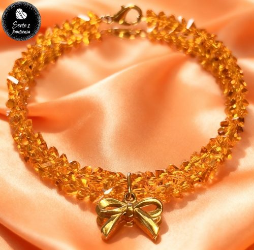 Szkło pomarańczowe – zawieszka kokardka