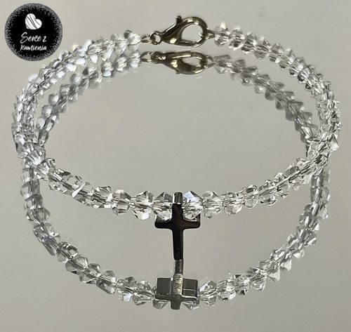 Szkło kryształowe – drobne – koralik krzyżyk