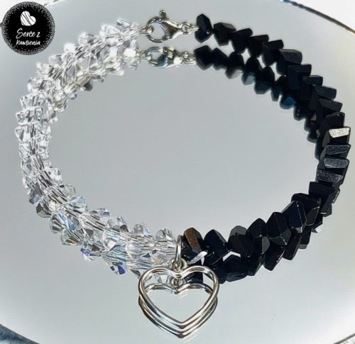 Szkło double color – zawieszka serce obwód