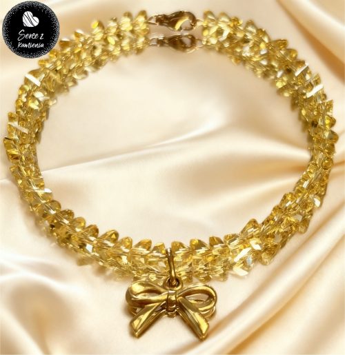 Szkło żółte – zawieszka kokardka