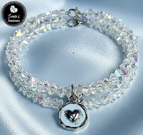 Szkło kryształowe opalizujące – zawieszka serce