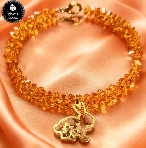 Szkło pomarańczowe – zawieszka króliczek