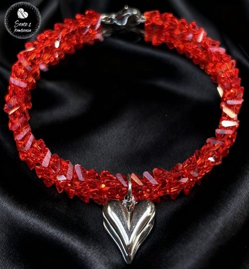 Szkło czerwone – zawieszka serduszko