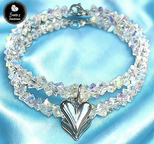 Szkło kryształowe opalizujące – zawieszka serduszko