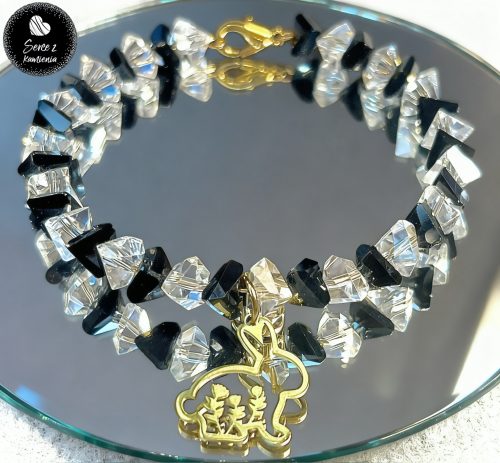 Szkło mix black & white – zawieszka króliczek