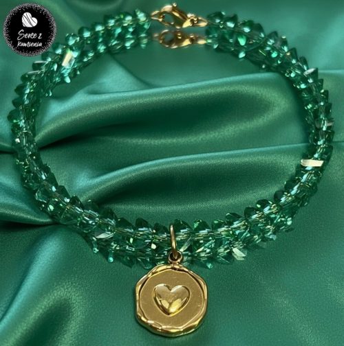 Szkło zielone – zawieszka serce