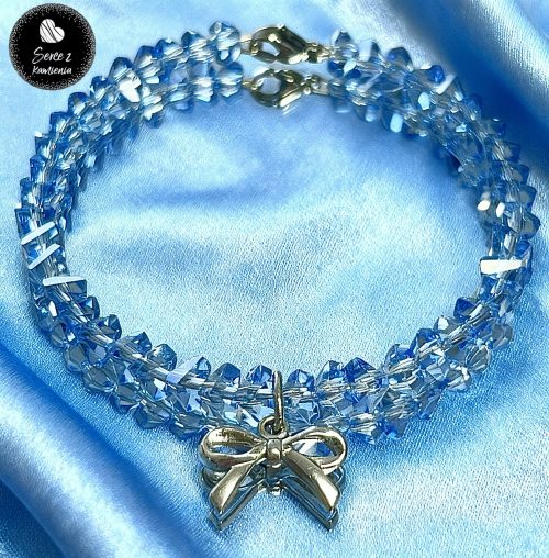 Szkło niebieskie – zawieszka kokardka