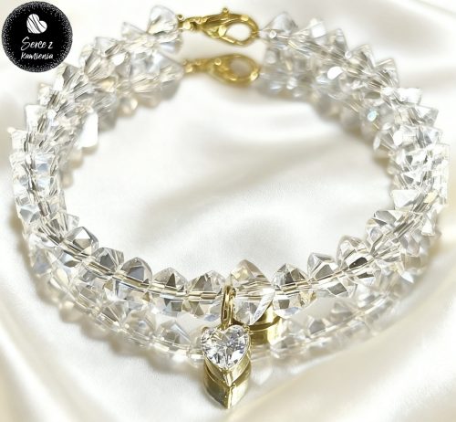 Szkło kryształowe – zawieszka serduszko cyrkonia