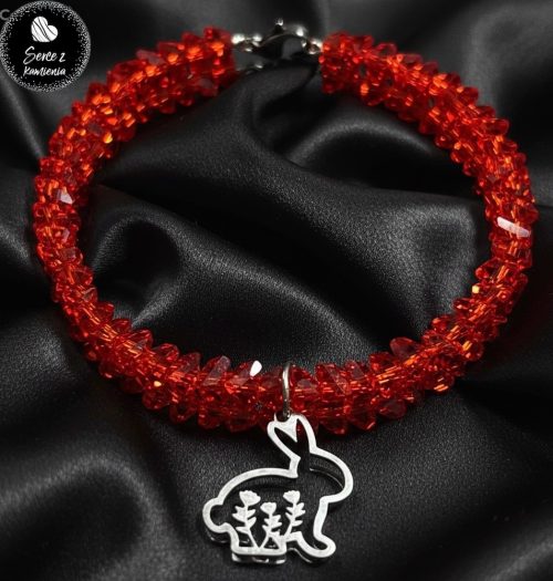 Szkło czerwone – zawieszka króliczek