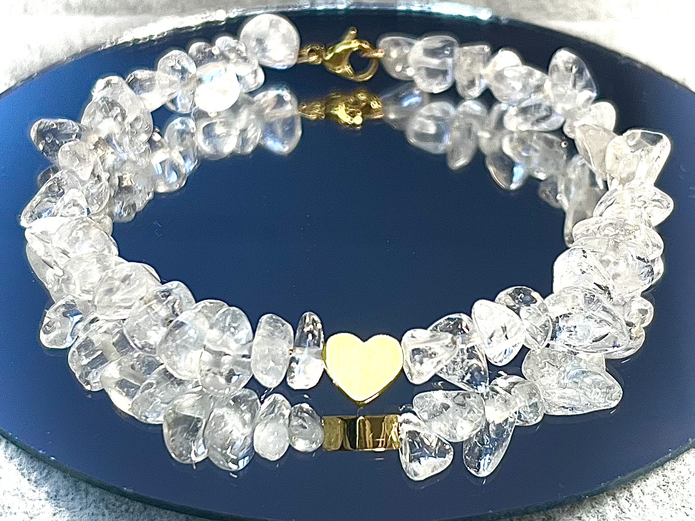 Kryształ Górski - koralik serduszko