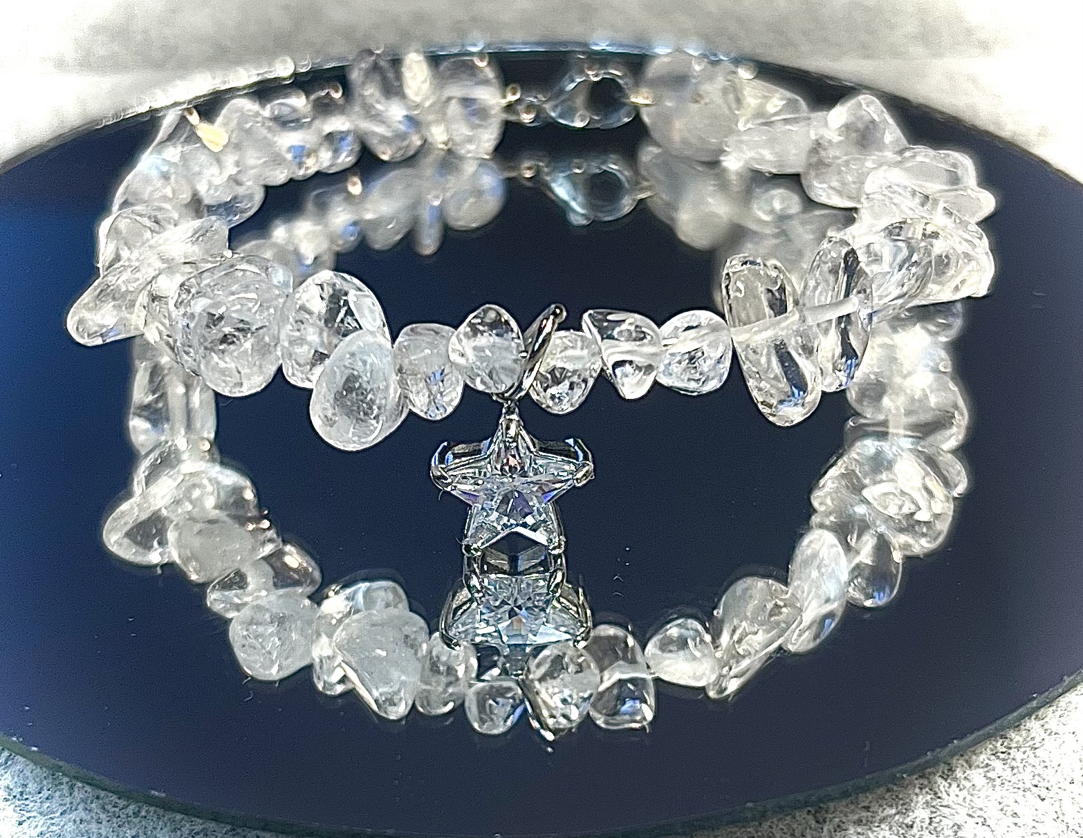 Kryształ Górski - zawieszka gwiazdka cyrkonia