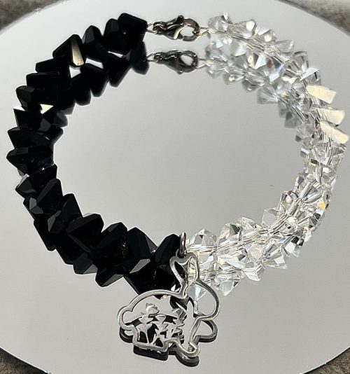 Szkło black & white – zawieszka króliczek