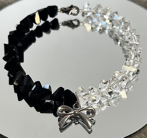 Szkło black & white – zawieszka kokardka