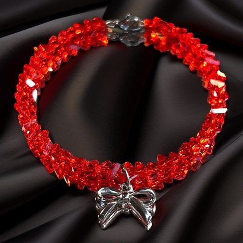 Szkło czerwone – zawieszka kokardka