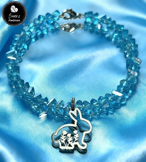 Szkło błękitne – zawieszka króliczek