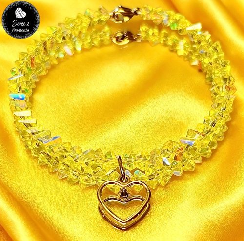 Szkło cytrynowe – zawieszka serce obwód