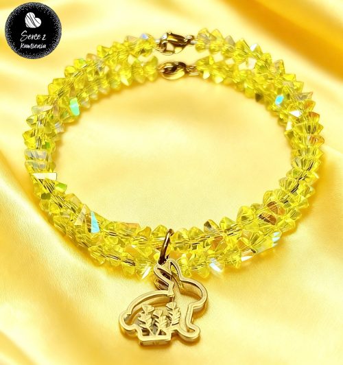 Szkło cytrynowe – zawieszka króliczek