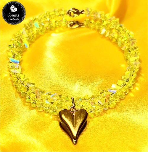 Szkło cytrynowe – zawieszka serduszko